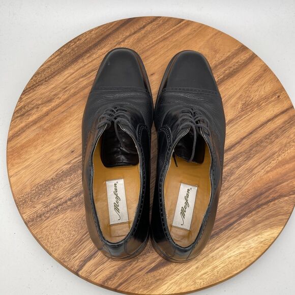 Mezlan Nicola Oxfords Mens Size 11.5 B Black Leather Cap Toe Pebbled Dress Shoe main image 8